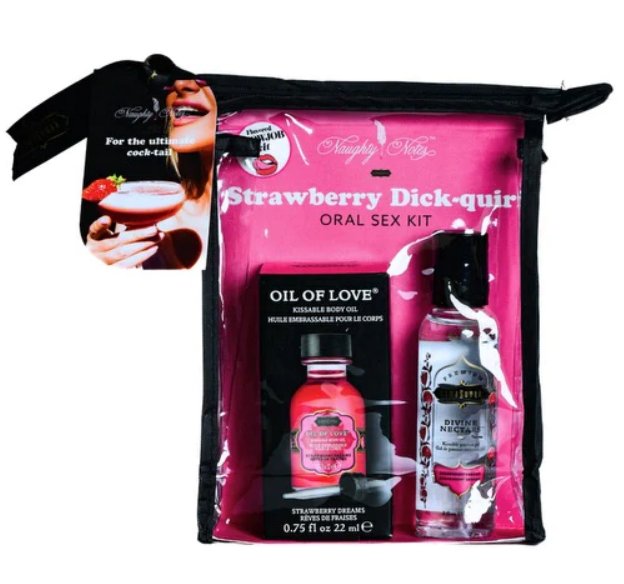 The Kama Sutra Cocktail Kit in Strawberry Dick-quiri flavor. | Kinkly Shop