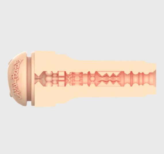 Cross-section of the internal texture of the KIIROO FeelStars FeelAshley Stroker. It has multiple tight orifices inside the sleeve to add extra sensation. | Kinkly Shop