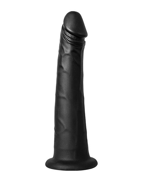 The KIIROO KEON Vacuum Lock dildo. It is a realistic-looking dildo in black that gets wider and wider as you go towards the base. | Kinkly Shop