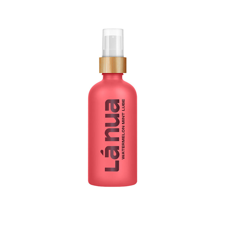 La Nua Water-Based Flavored Lubricant - 100ml in Watermelon Mint. It's a red bottle. | Kinkly Shop