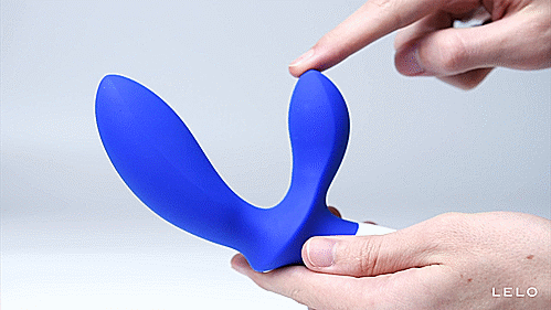 GIF showcases a person using their finger to pull the perineum vibrator towards the handle. It moves easily with a single finger. | Kinkly Shop