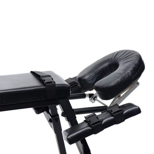 A close-up of the face rest on the Master Series Obedience Extreme Sex Bench. This shows how the angle and height is adjustable. | Kinkly Shop