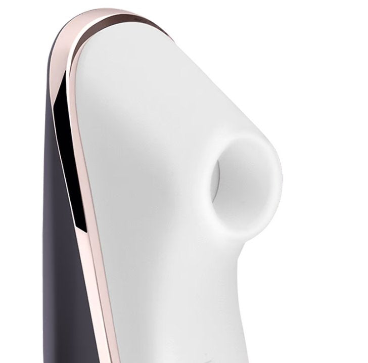 Close-up of the air suction tip on the Satisfyer Pro Traveler. It is a built-in silicone tip. It is not removable or interchangeable for different sizes. | Kinkly Shop