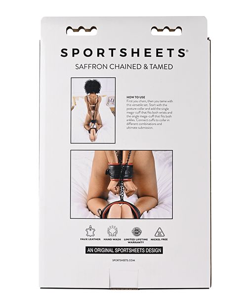 Backside of the packaging for the Sportsheets Chained and Tamed | Kinkly Shop