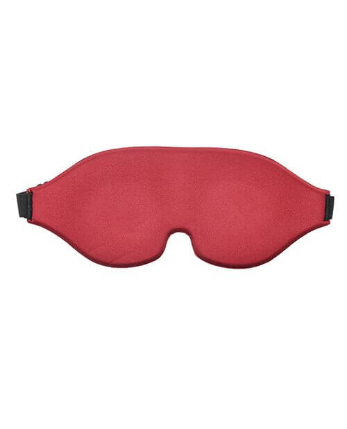 The Sportsheets Saffron Blackout Blindfold. It has a deep red color to it. | Kinkly Shop