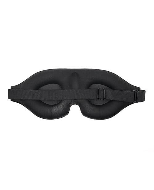 The backside of the Sportsheets Saffron Blackout Blindfold, showing the side that the person wears on their face. There is foam padding around both of the eye areas to help block out any extra light. | Kinkly Shop