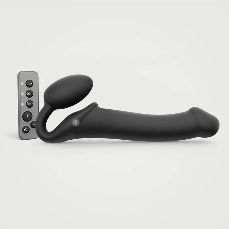 Strap-On-Me Vibrating Bendable Strapless Strap-On in size Large in color Black | Kinkly Shop
