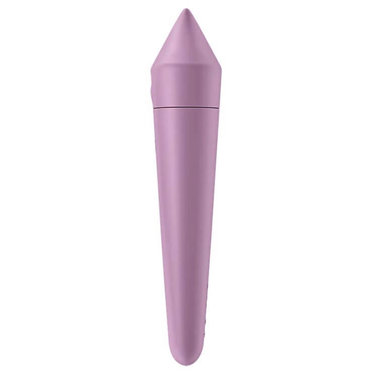 Side view of the Satisfyer Ultra Power Bullet 8 which showcases the changing diameter across the surface of the vibrator. | Kinkly Shop