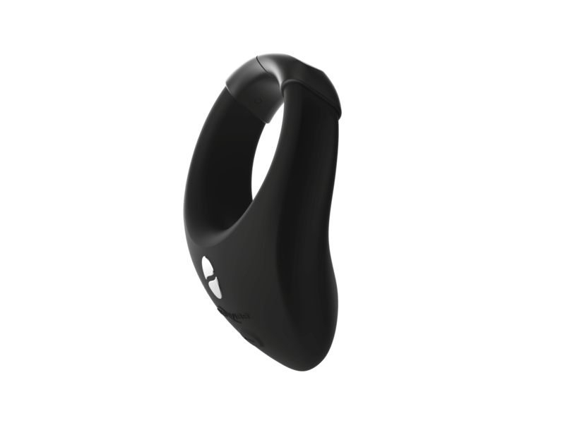A side angle of the We-Vibe Bond. This shows how thick the vibrator portion is as well as the soft, rounded designs of the ring for more pleasurable wear. | Kinkly Shop