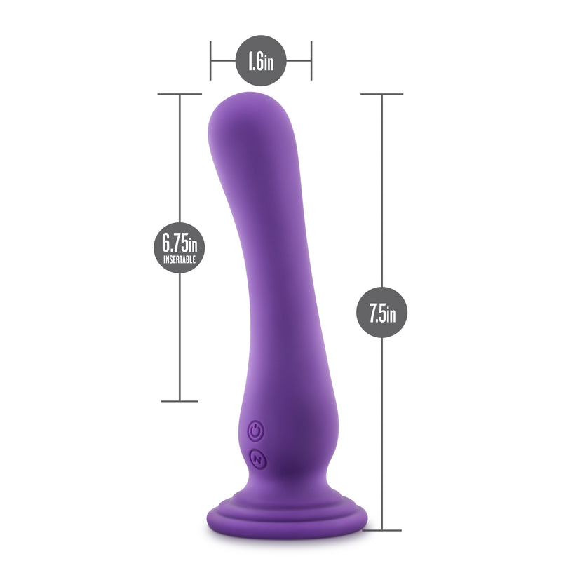Measurements for the Blush Impressions Ibiza dildo. All of the measurements can be found in the written body of the product description. | Kinkly Shop