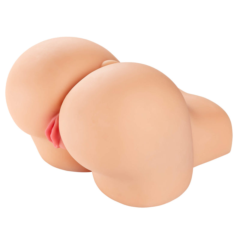 Another view of the Cloud 9 Life-Size Portable Sex Doll in Light. This 3/4th angle shows how extremely curvy the butt is (the cheeks are extremely round) as well as the protruding, realistic-like vulva lips of the genitals. | Kinkly Shop