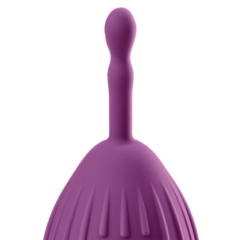 Close-up of the non-valve tip of one of the period cups in the Cloud 9 Reusable Menstrual Cups kit | Kinkly Shop