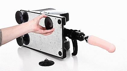 GIF showing the suction cup feet easily screwing onto the base of the Cloud 9 Portable Power Thruster fmachine | Kinkly Shop
