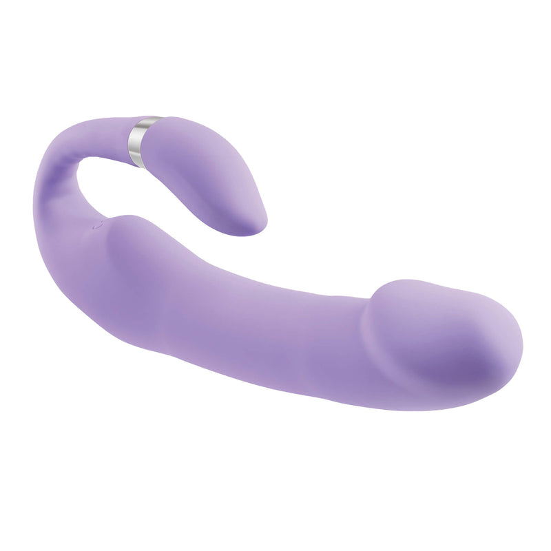 Another angle of the Gender X Orgasmic Orchid in a U-shape configuration. This angle closes up on the head of the shaft which offers a thick, pronounced, semi-realistic head. | Kinkly Shop