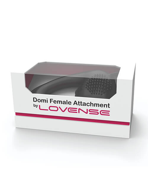 Packaging for the Lovense Domi 2 Vulva Attachment | Kinkly Shop