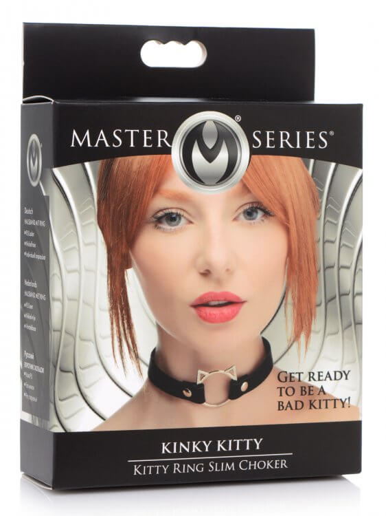 Packaging for the Master Series Slim Kinky Kitty Ring Choker | Kinkly Shop