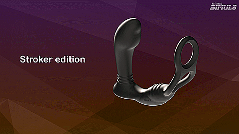 GIF of the Nexus Simul8 - Stroker Edition. The GIF shows the Nexus Simul8 - Stroker Edition slowly rotating to show off different sides and angles of the prostate massager. | Kinkly Shop
