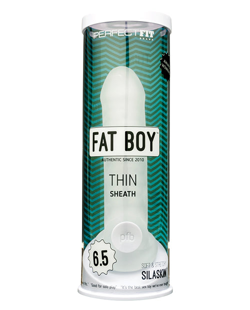 Packaging for the Perfect Fit Fat Boy Thin Penis Extender Sleeve 6.5" penis extension sheath | Kinkly Shop