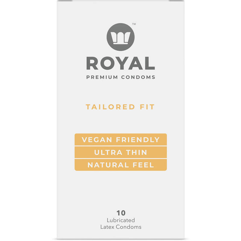 Royal Tailored Fit Ultra Thin Vegan Latex Condoms - 10 Pack packaging | Kinkly Shop