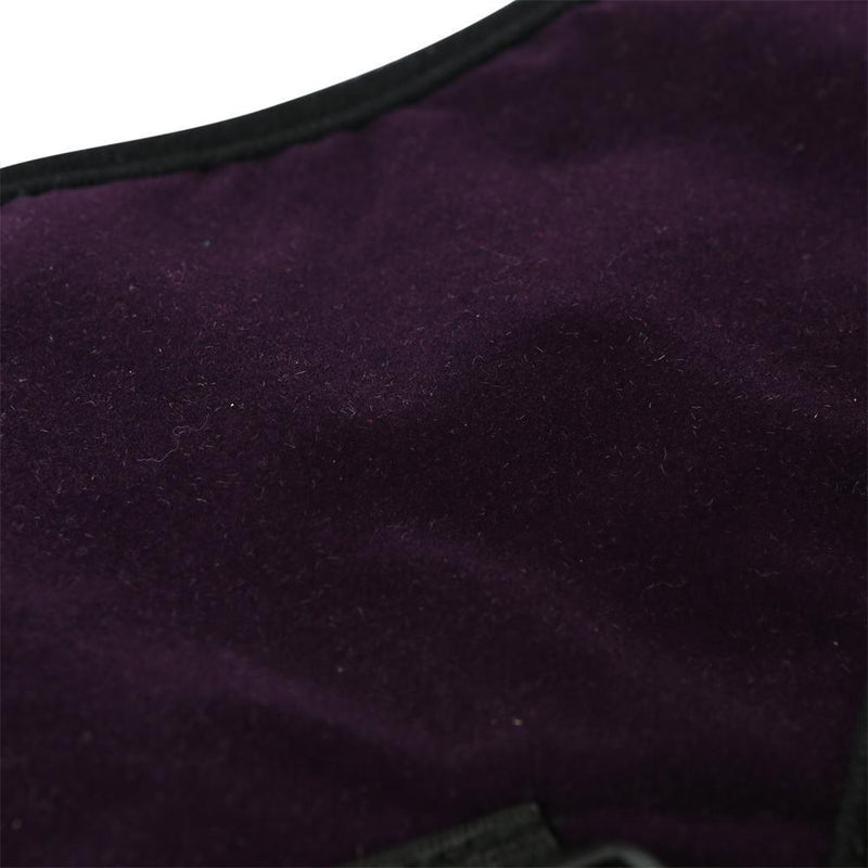 Close-up of the purple paneling of the Sportsheets Lush Purple Strap On Harness. You can see some light fuzz on the panel which makes it clear how soft and plushy the material is. | Kinkly Shop