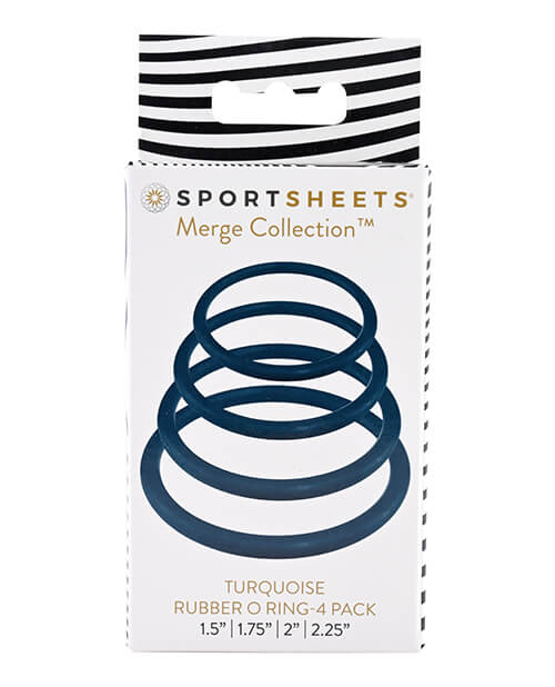 Sportsheets O-Ring 4-Pack in Turquoise | Kinkly Shop