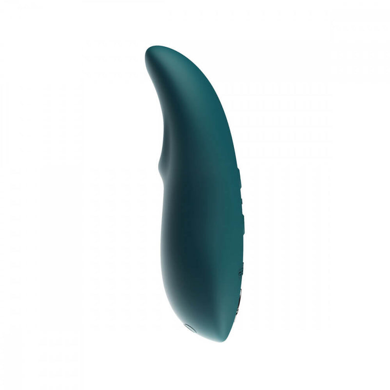 A side view of the We-Vibe Touch X. This angle showcases the bulkier, thicker "base" that makes for easier handling while the "tip" of the toy comes to more of a tip. | Kinkly Shop