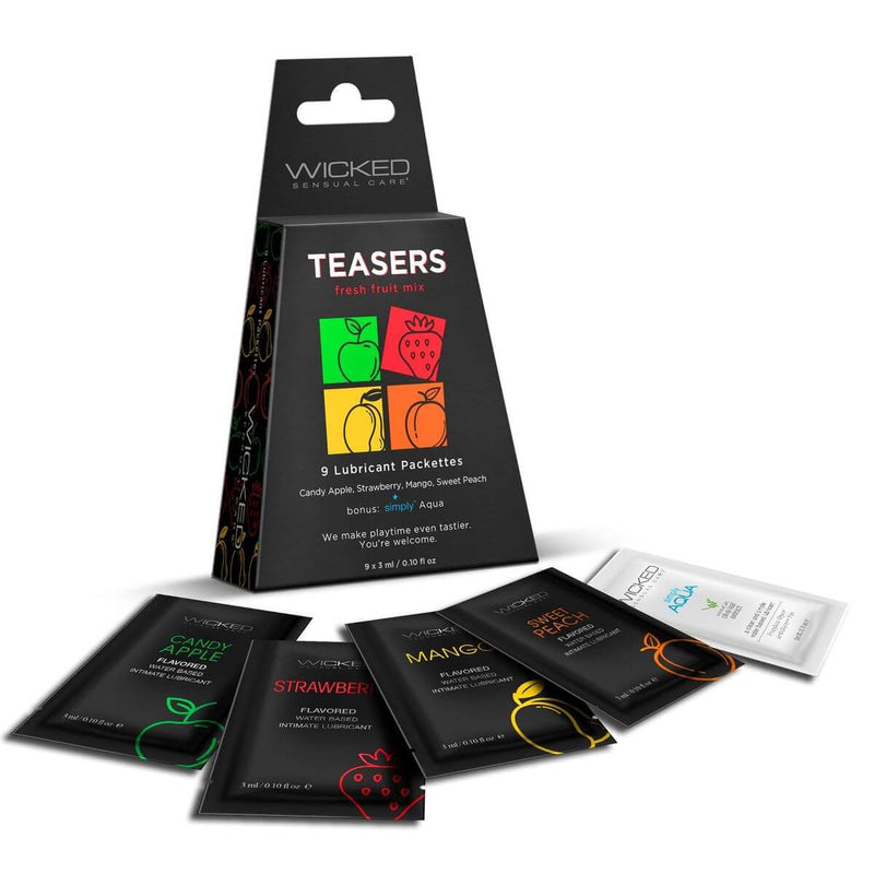 Fresh Fruit Mix of the Wicked Teasers Flavored Lube Sampler. | Kinkly Shop