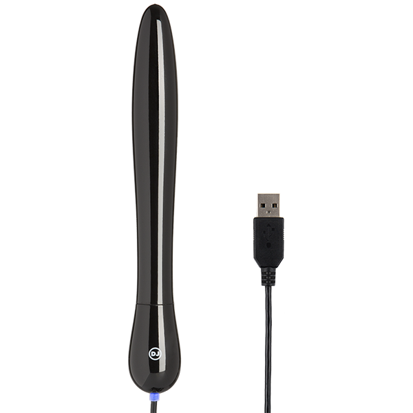 Showing the warming rod connected to a cable that connects to a male USB connector to power the warming functionality of the rod. | Kinkly Shop