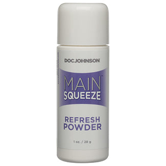 Portable 1 ounce bottle makes for easy storage to keep it around to take care of your strokers with the Main Squeeze - Refresh Powder | Kinkly Shop