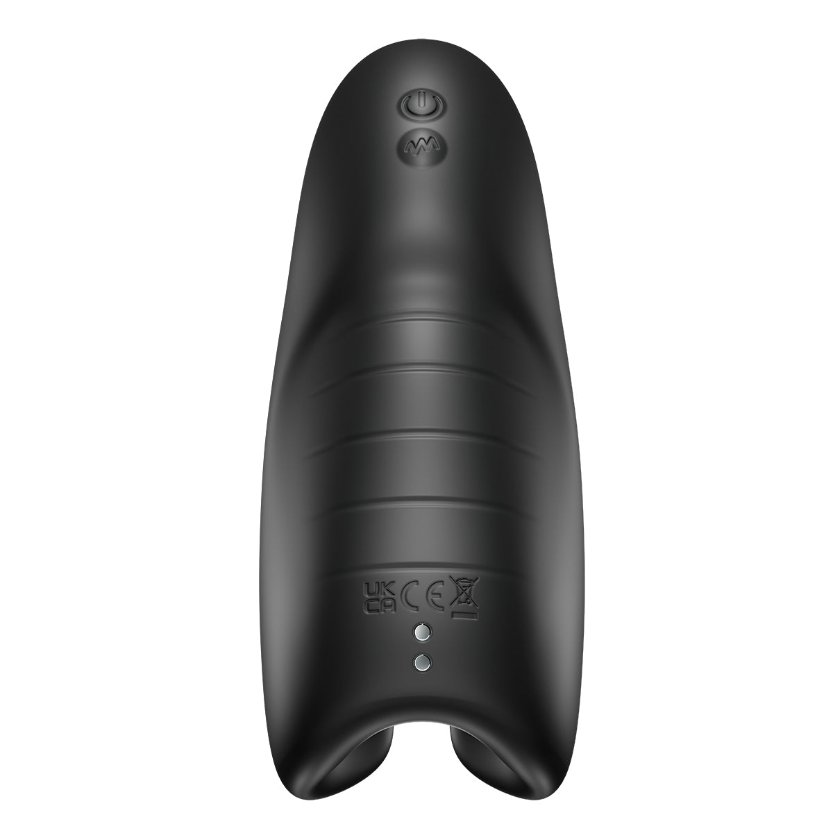 Backside of the Snail Vibe Evo Unrolling Penis Vibrator. It's textured for easier gripping with two buttons on the toy that control the power and the vibration intensity. | Kinkly Shop