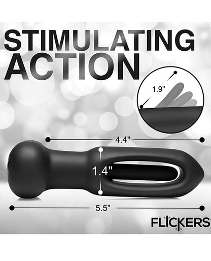 Image of the Inmi Bum Flick with measurements superimposed over the length of the toy. All measurements are within the text of the product description itself. | Kinkly Shop