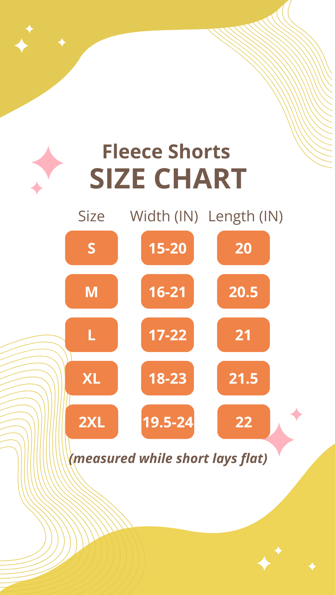 The size chart of the Sex.com Men's Fleece Shorts. All of the measurements are included within the text on the product description. | Kinkly Shop