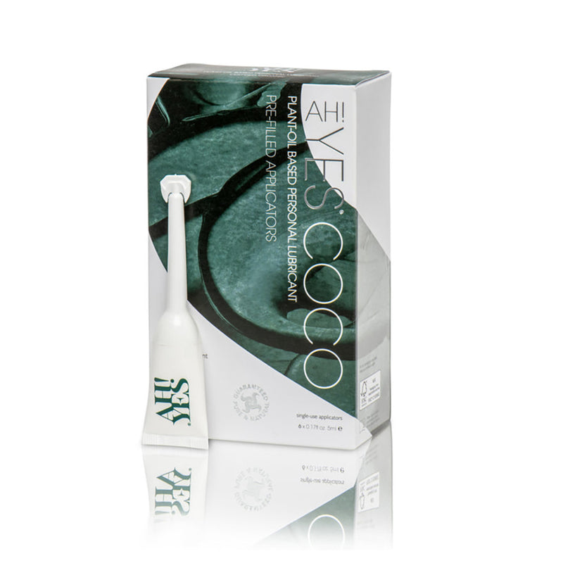Packaging for the Ah! Yes Coco Plant-Oil Lube - 6-Pack. | Kinkly Shop