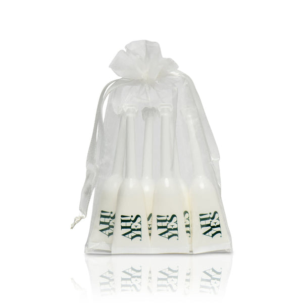 The drawstring bag that will contain all of the Ah! Yes Coco Plant-Oil Lube - 6-Pack. | Kinkly Shop