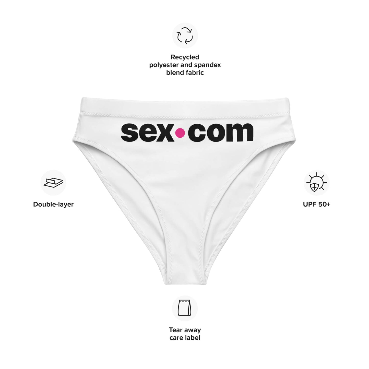 Sex.com Recycled High-Waisted Bikini Swim Bottom