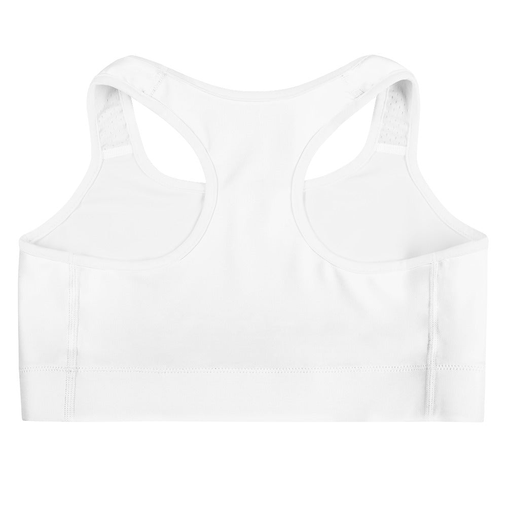 Backside of the Sex.com Sports Bra. It's plain white with no design on it. | Kinkly Shop