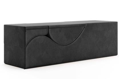 The Liberator Aria Flip Chaise in Black, completely folded up. | Kinkly Shop