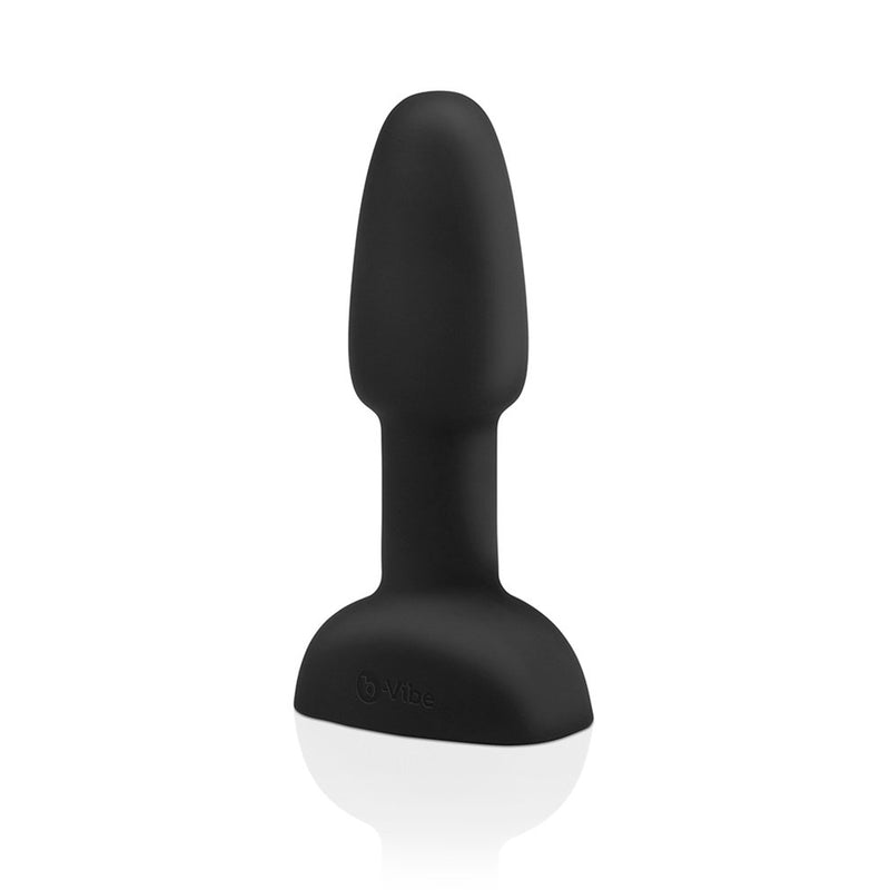The b-Vibe Petite Rimming Plug in Black against a plain white background | Kinkly Shop