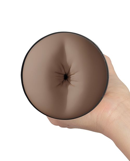 Close-up of the anal entrance for the KIIROO RealFeel Generic Butt in Mid Brown. It looks like an anus. | Kinkly Shop