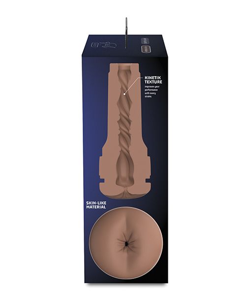 Packaging for the KIIROO RealFeel Generic Butt in Mid Brown showcases the internal Kinetik texture. | Kinkly Shop