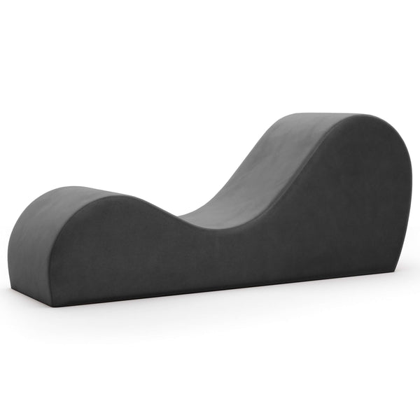 The Liberator Cello Chaise in Black up against a plain white background | Kinkly Shop