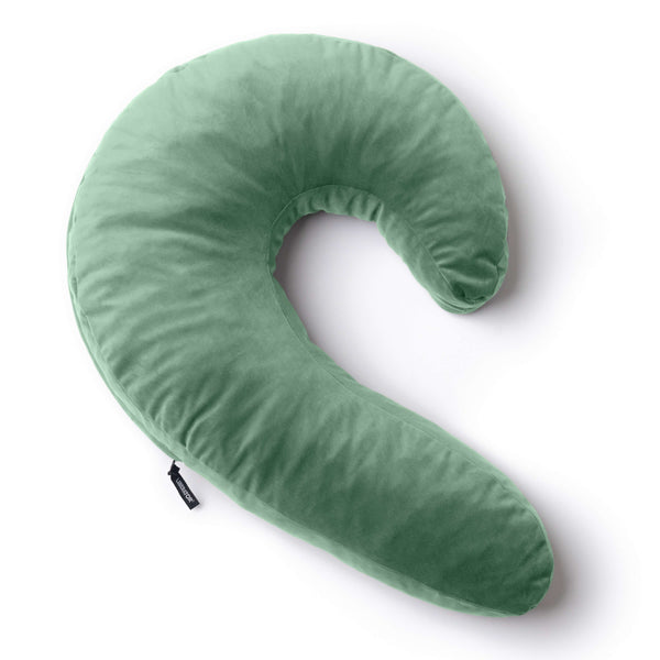 Liberator Lune Snuggle Sex Toy Mount in Sage against a white background. | Kinkly Shop
