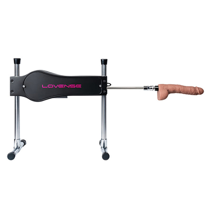 The Lovense Sex Machine shown level at the highest point on its two support rods. There is only one dildo attached. | Kinkly Shop