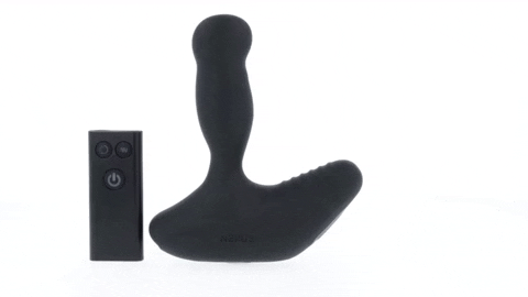 GIF showcases the Nexus REVO Stealth going in a 360-degree circle as the tip of the massager rotates in circles. | Kinkly Shop