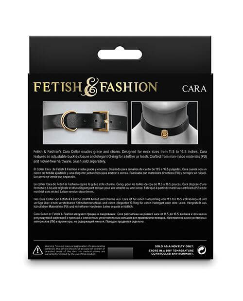 Backside of the packaging of the NS Novelties Cara Collar | Kinkly Shop