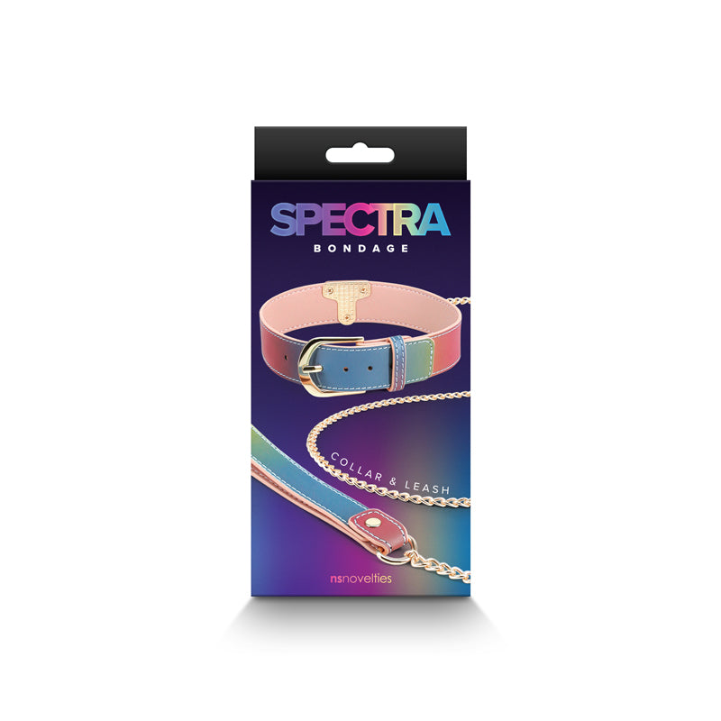 Packaging for the NS Novelties Spectra Rainbow Collar and Leash | Kinkly Shop