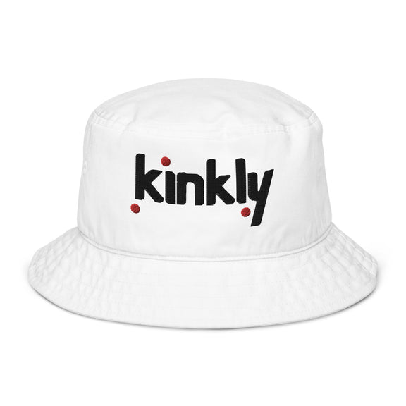 The Kinkly Organic Bucket Hat in front of a plain white background | Kinkly Shop