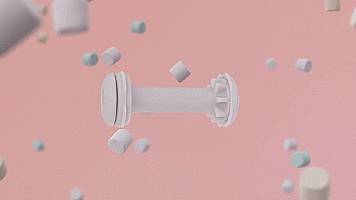 GIF showcases the different layers of the Tenga Puffy. The internal stroker chamber is surrounded by super-soft, marshmallow-like material which is then surrounded by a super-thin layer of silicone. | Kinkly Shop