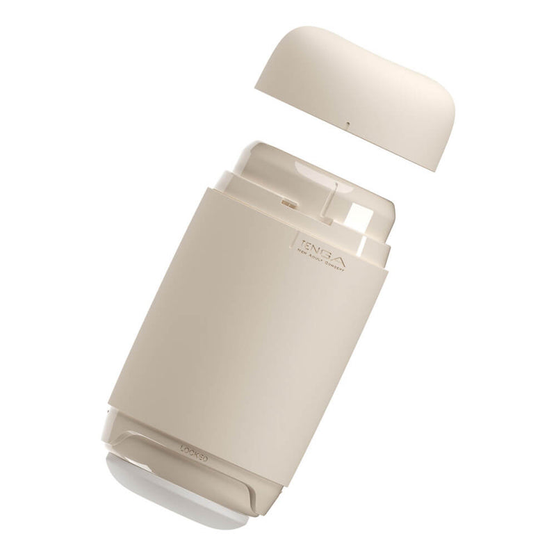 The Tenga Puffy in latte brown against a white background. | Kinkly Shop