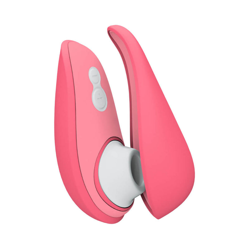 Womanizer Liberty 2 in Vibrant Rose up against a plain white background | Kinkly Shop